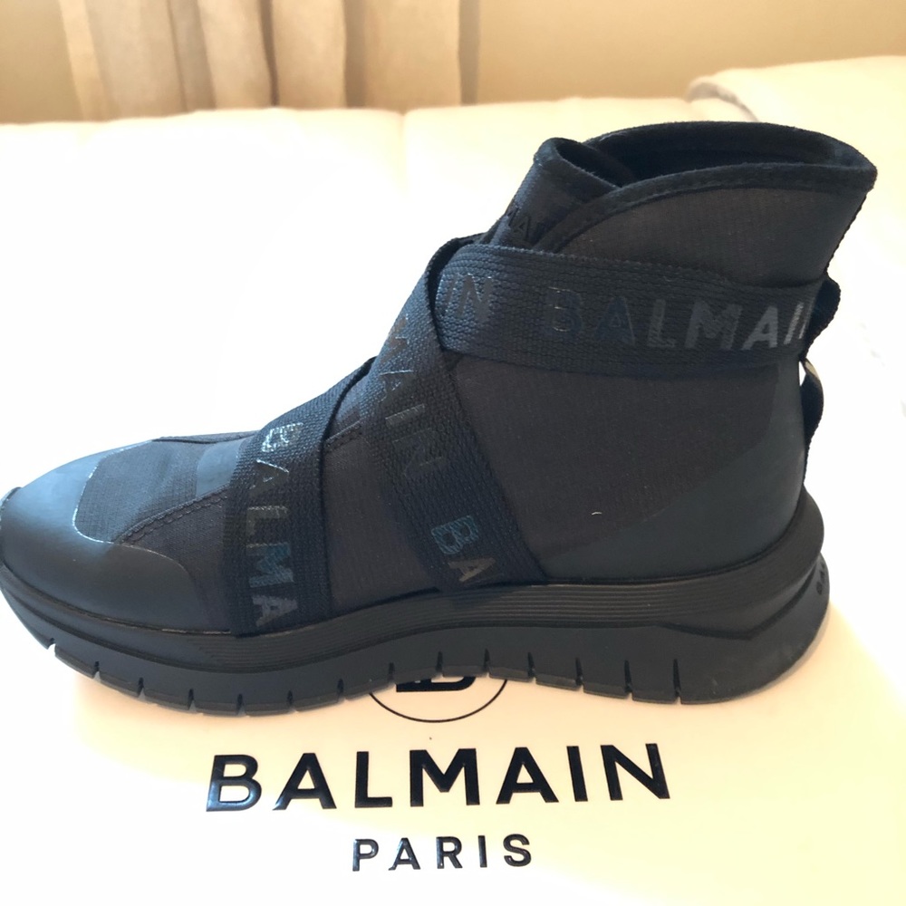 Balmain Black Sneakers. EU Size 38. Worn once.